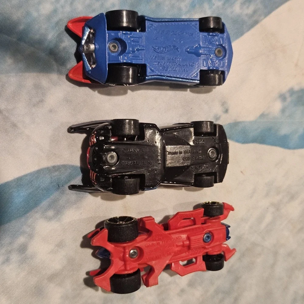 Mattel DC Comics Superman Batman Batmobile Diecast Cars Lot of 3